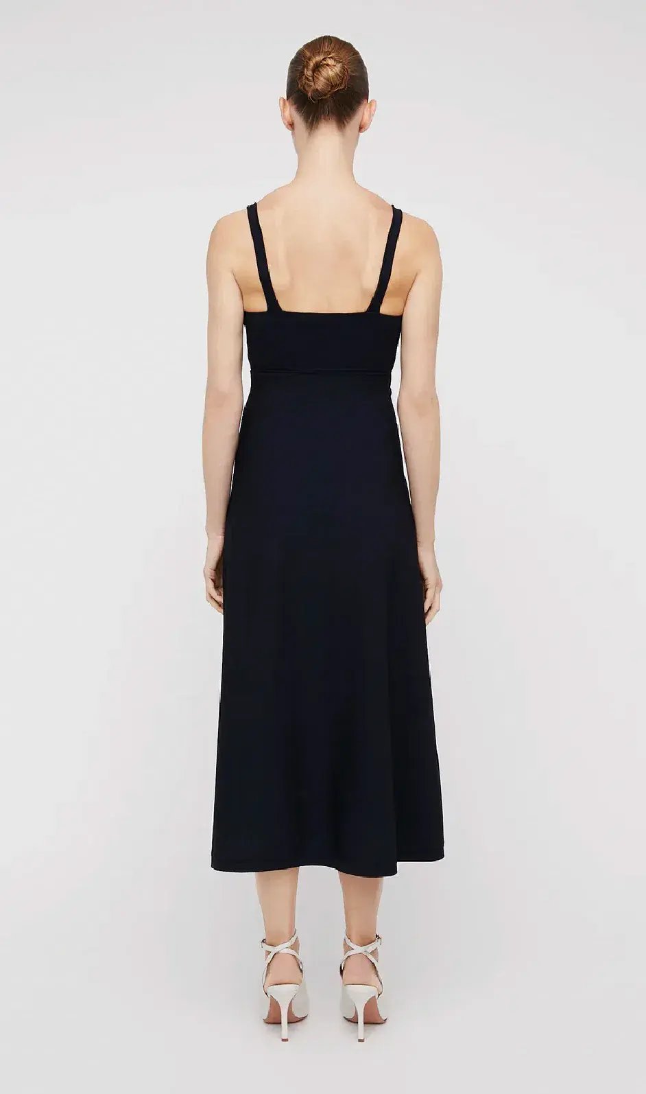 Scanlan Theodore Crepe Knit Square Neck Midi Dress Navy Size XS / Au 6 photo 3