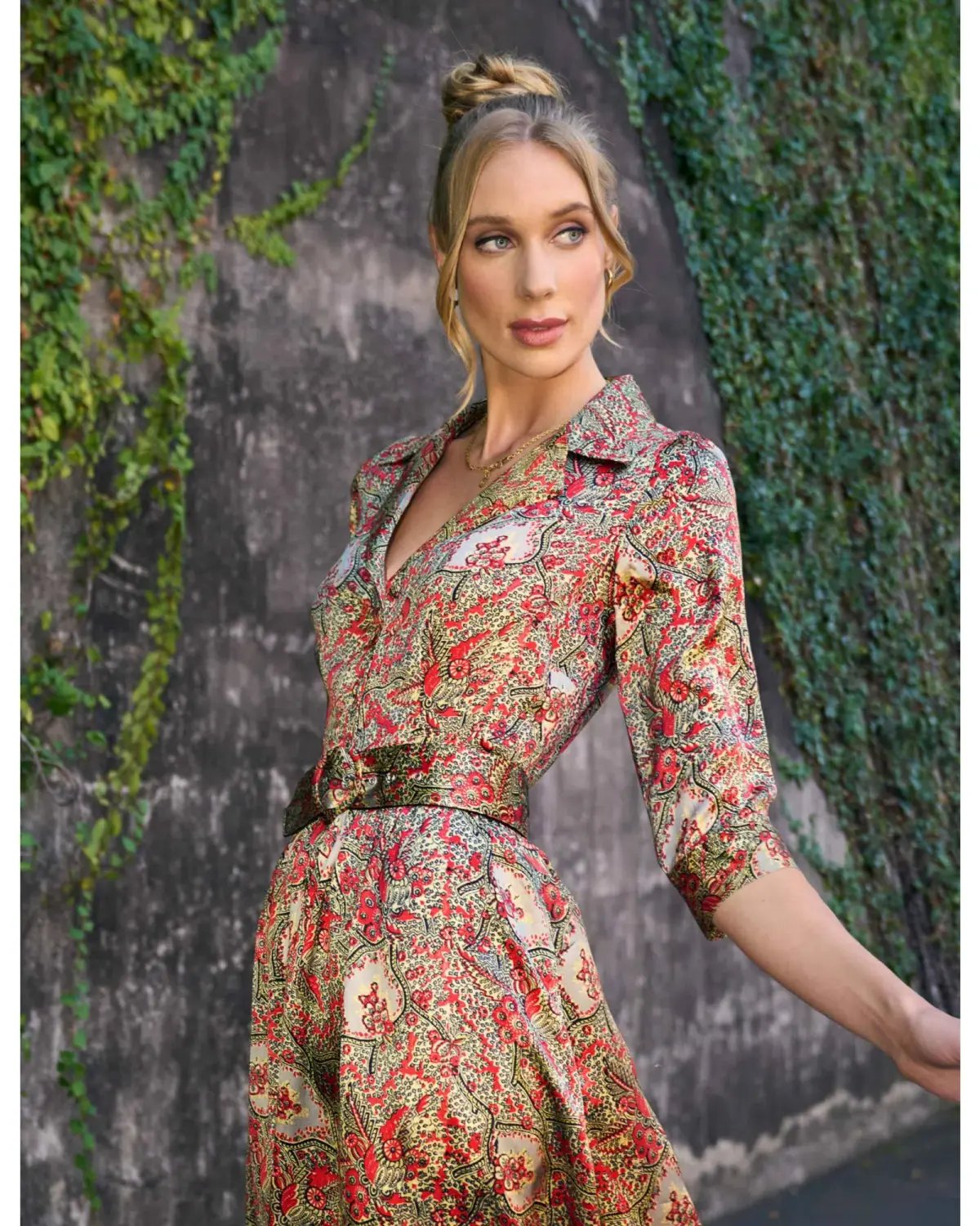 Leona Edmiston Demi 'Belle Epoch' Silk Shirtdress Multi Size 2 / AU 12 photo 5