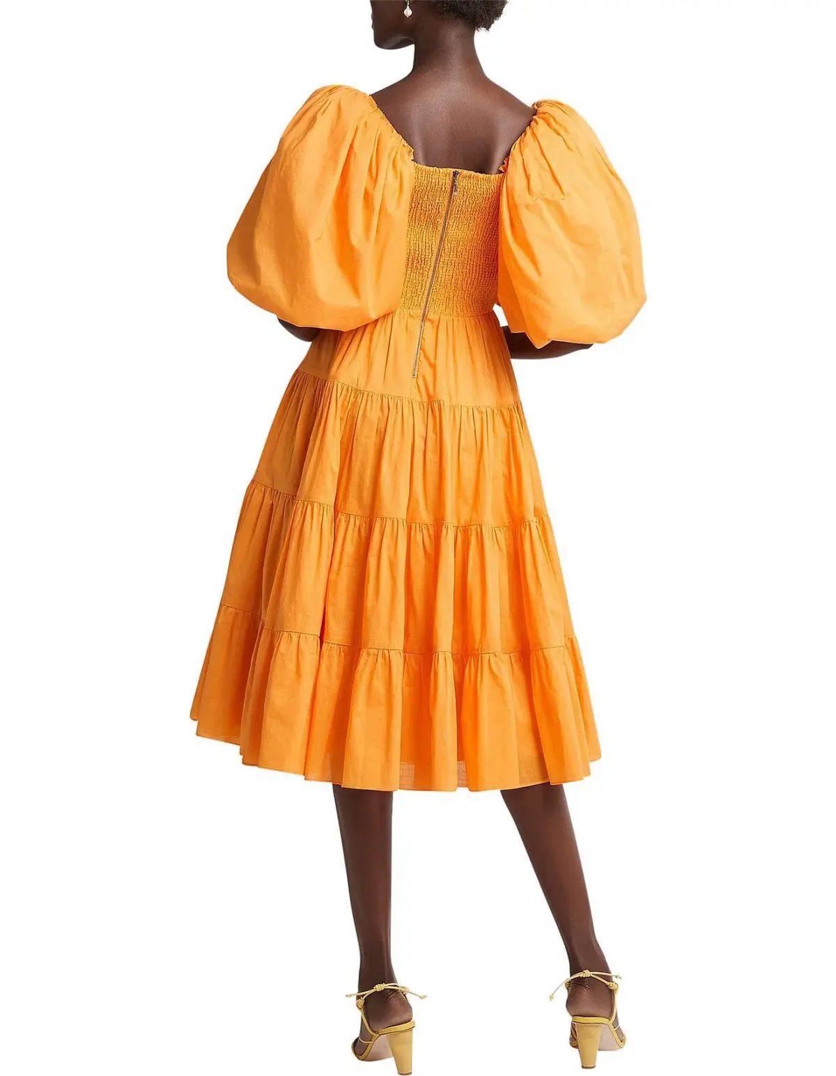 Aje Cherished Midi Dress in Marigold Size 8 photo 3