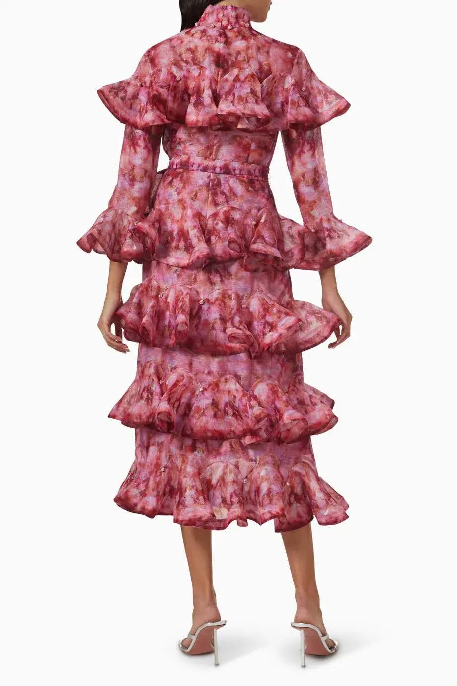 Zimmermann Kaleidoscope Frill Midi Dress Garnet Kaleidoscope Size 0 / Au 8 photo 2