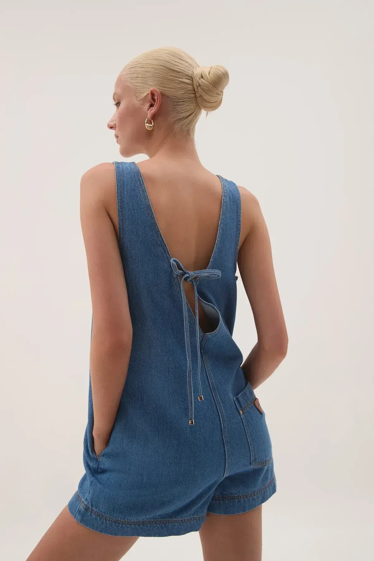 Aje Sunray Denim Playsuit Blue Size 10 photo 2