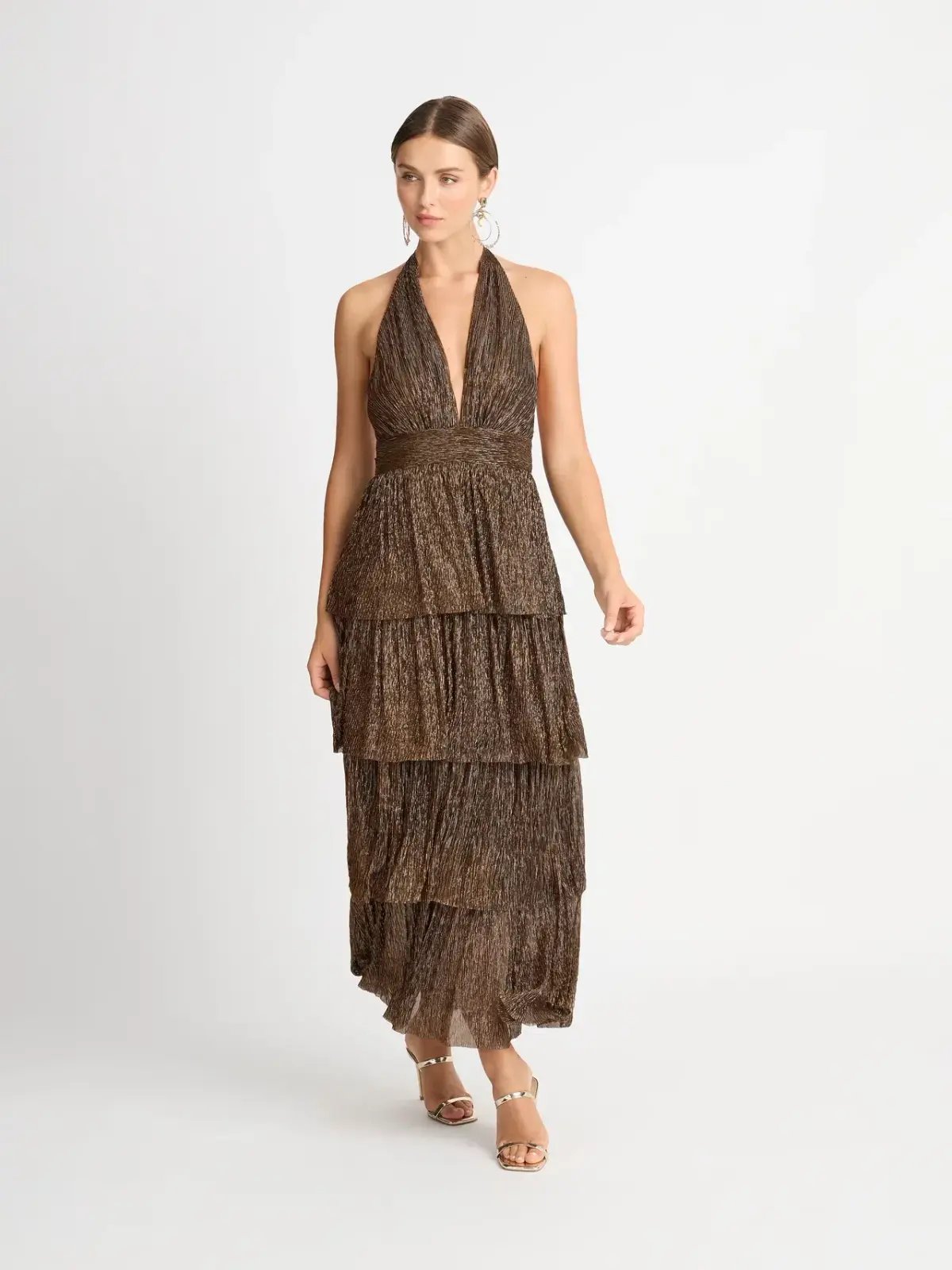 Sheike Galaxy Dress Bronze Size 6 photo 2