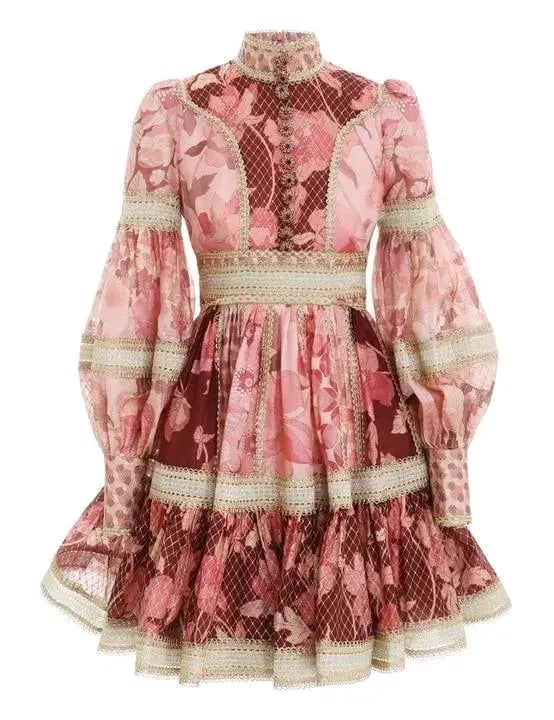 Zimmermann Concert Spliced Trim Dress Pink Size 1 / Au 10 photo 5