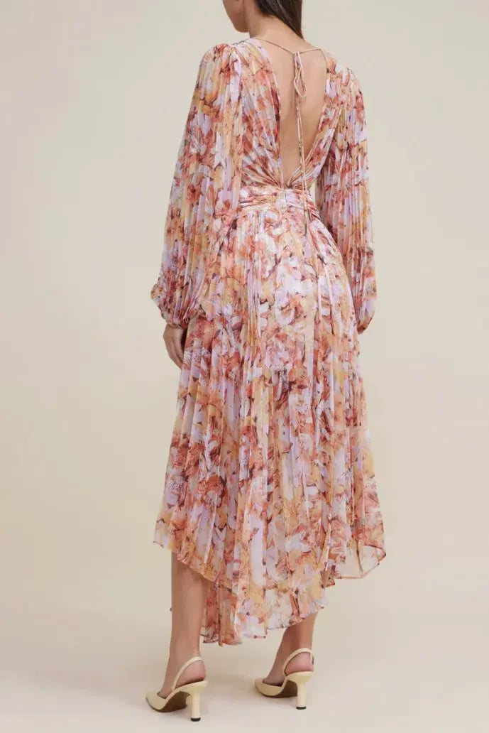 Acler Astone Dress in Lilac Brush Print Size 10 photo 2