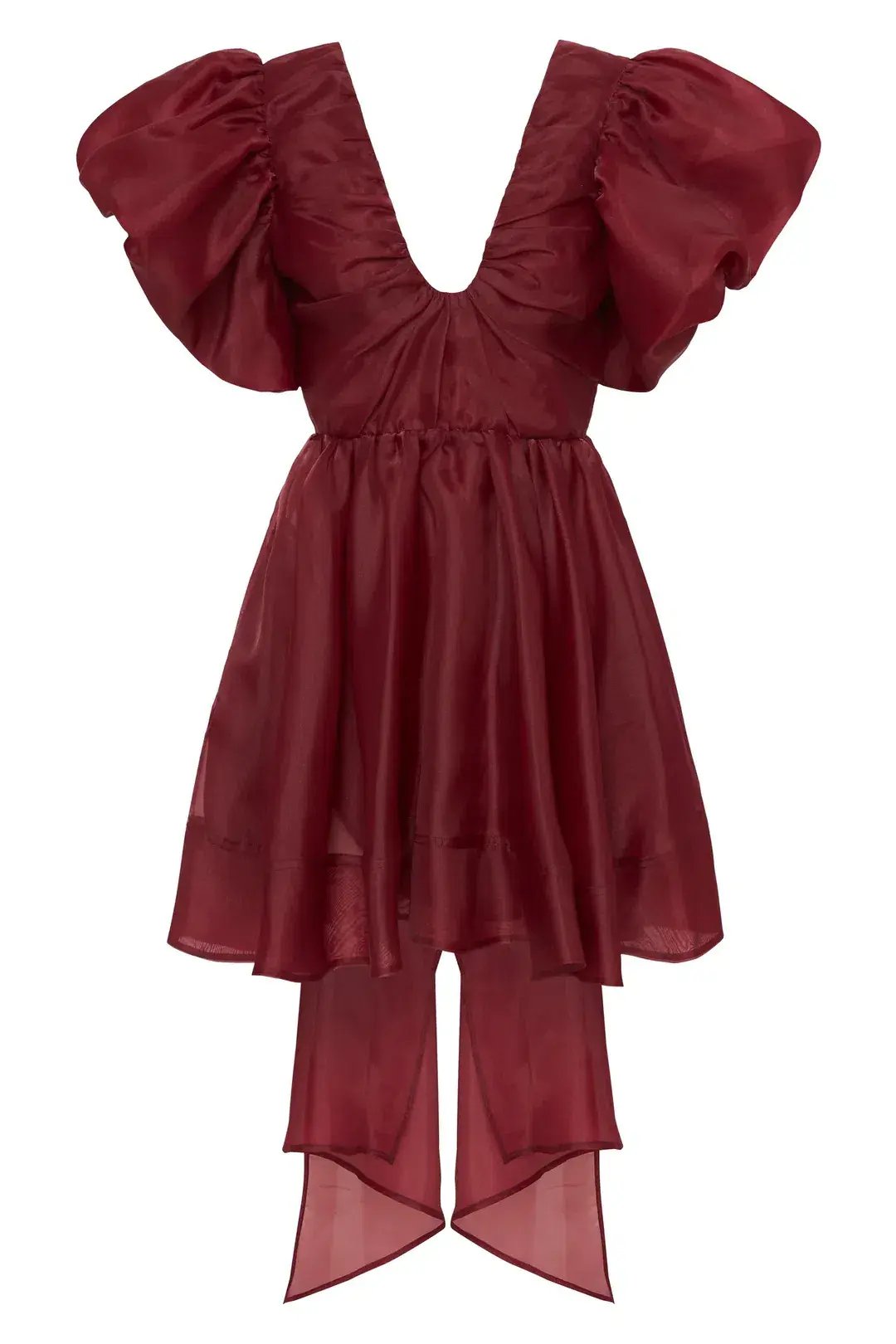 Aje Gretta Organza Mini Dress Burgundy Size 8 photo 4