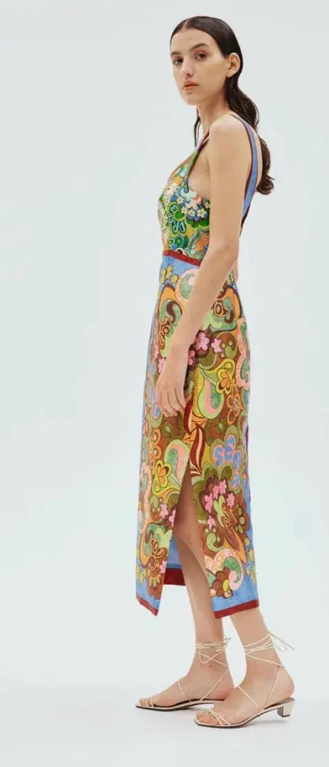 Alemais Dreamer Corset Midi Dress Floral Size 8 photo 2