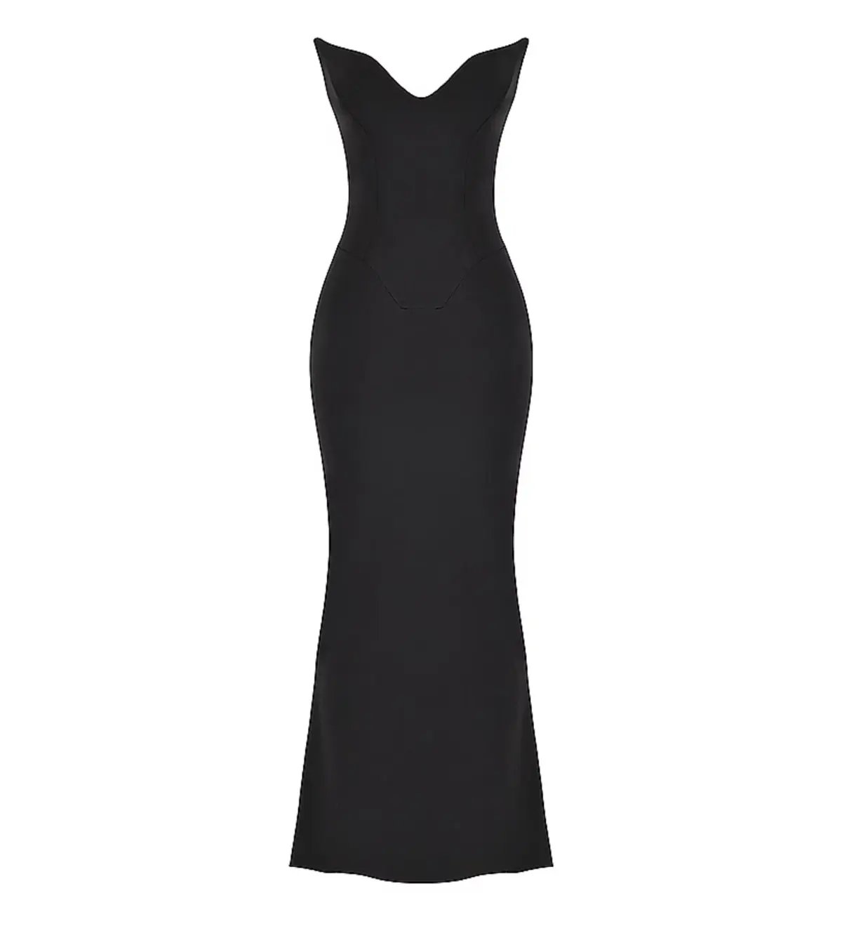 House of CB Sabine Crepe Strapless Corset Maxi Dress Black Size L/AU 12 photo 4