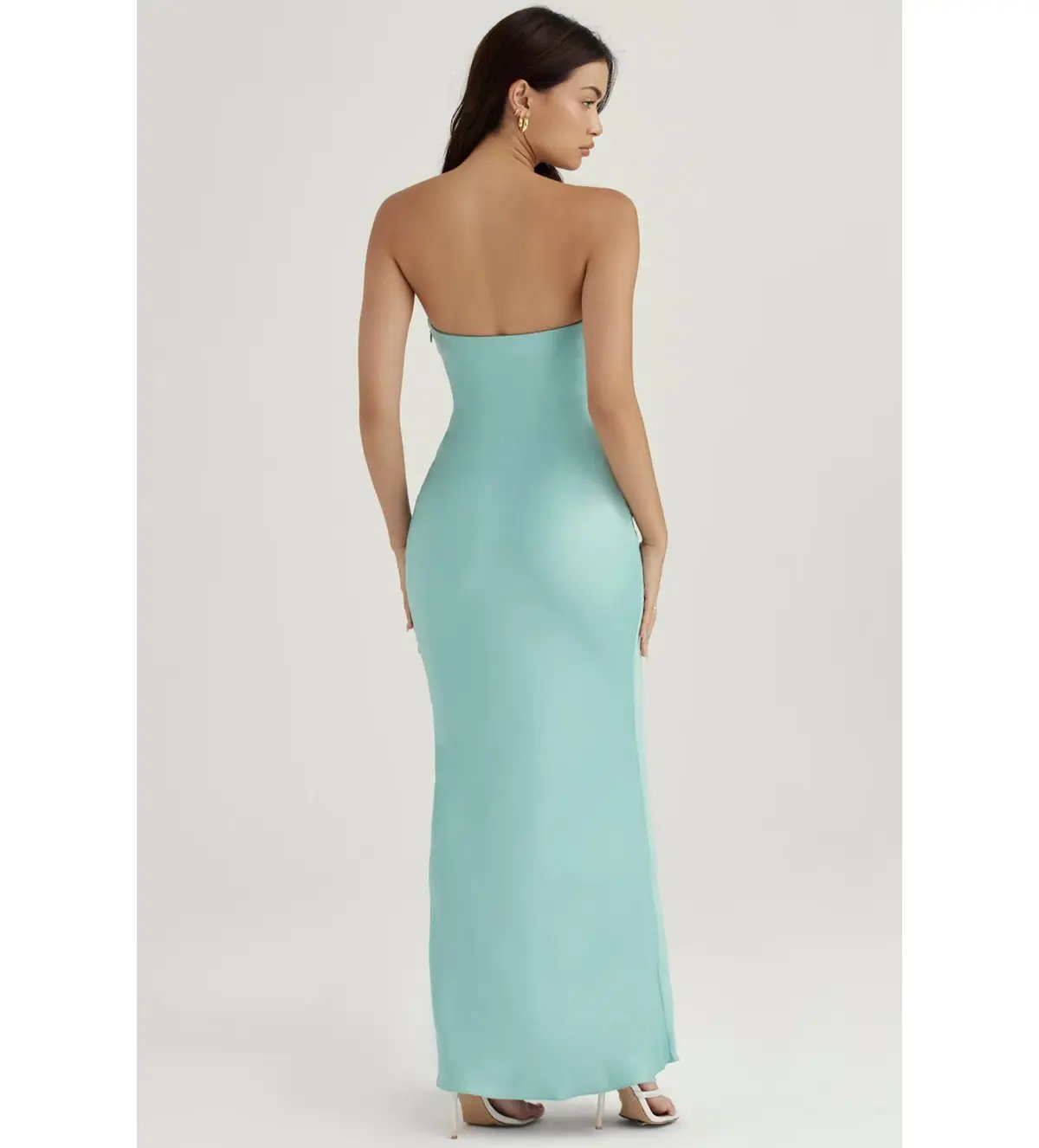 House of CB Alette Satin Maxi Dress Jade Size M / AU 10 photo 3