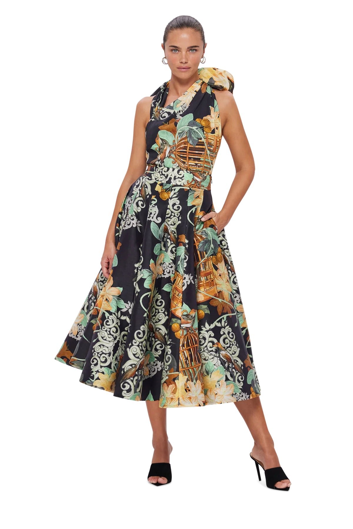 LEO LIN MYLA MIDI SKIRT - AZALEA PRINT IN TWILIGHT photo 7