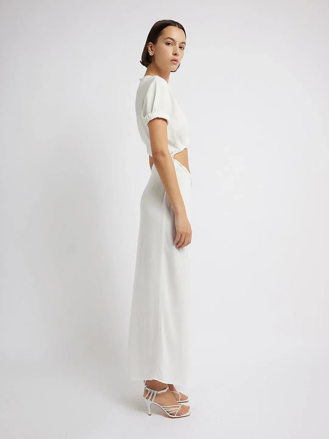 Christopher Esber White Rolled Sleeve Tee Dress White Size 4 photo 2
