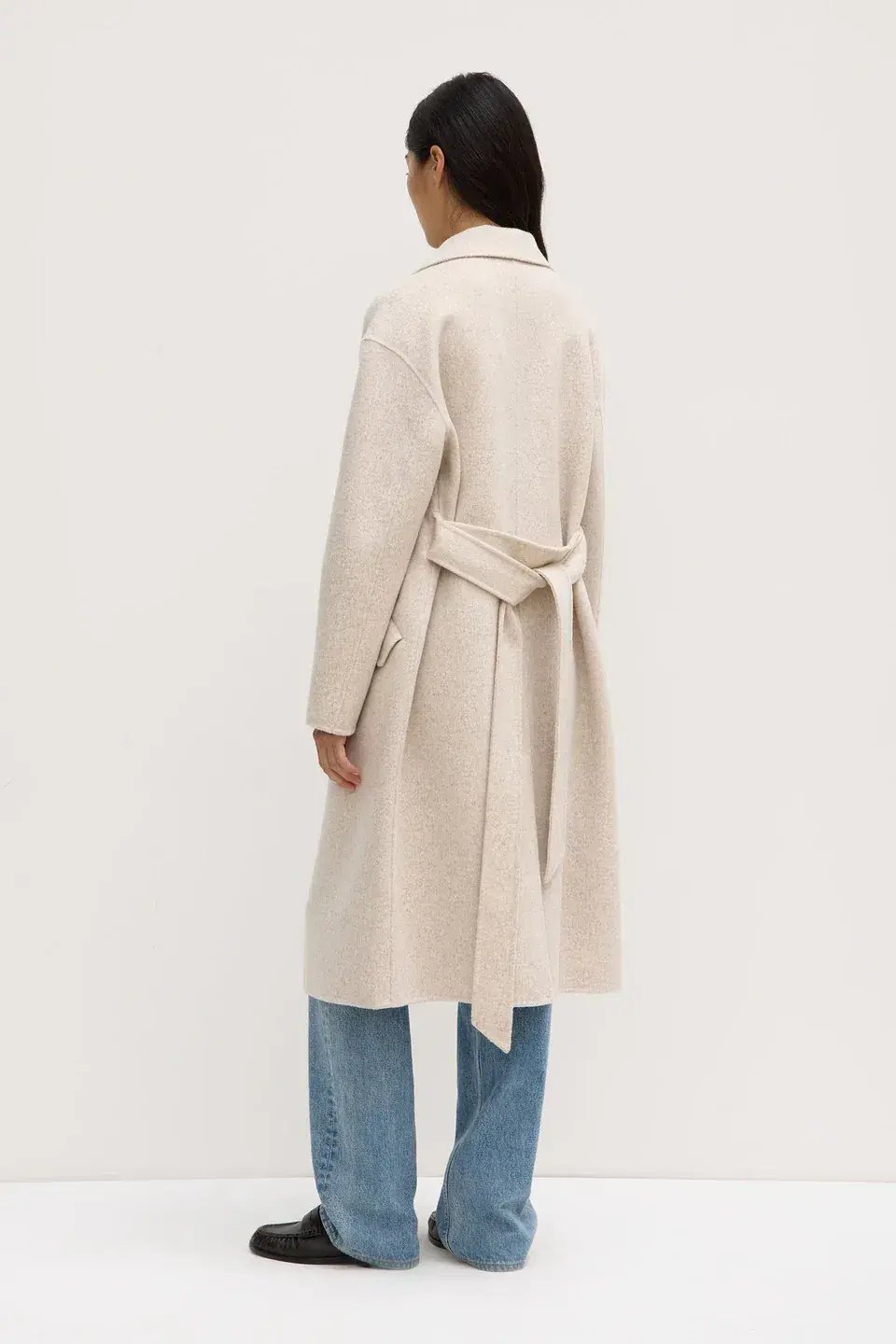 Assembly Label Sadie Single Breasted Wool Coat Oat Marle Cream Size 10 photo 3