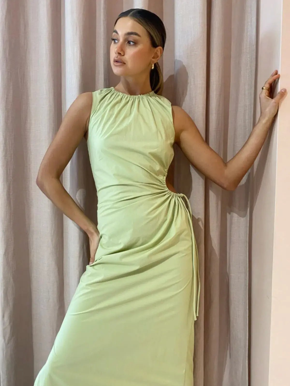 Sir the Label Mason Laced Dress Pistachio Green Size 8 photo 3