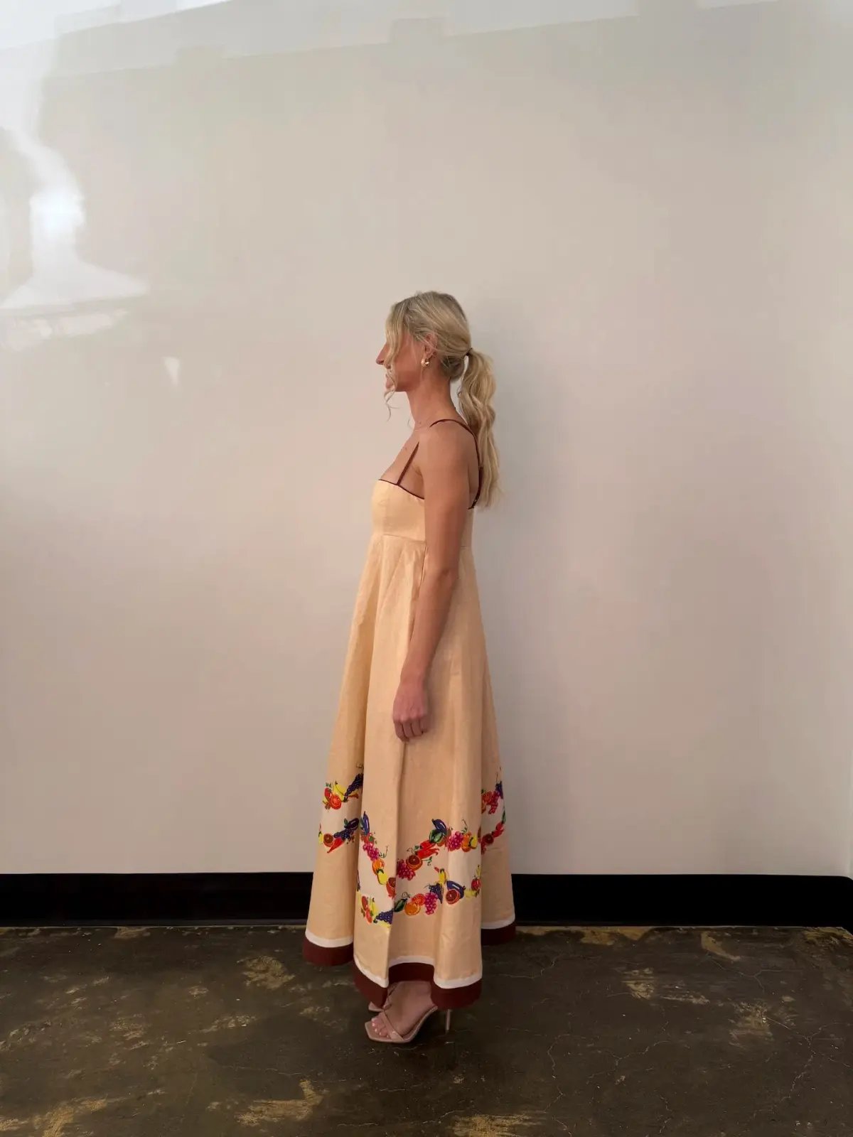Bohemian Traders Fruity Slip Maxi Dress Peach Size 10 photo 2