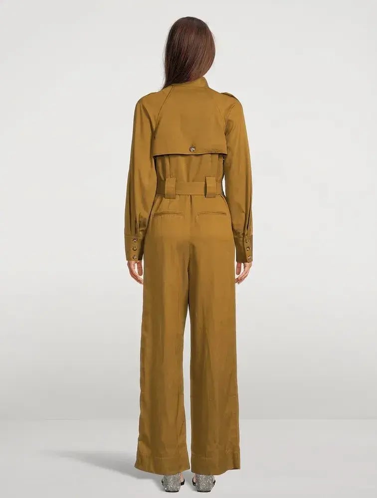 Shona Joy Sara High Neck Boiler Suit Tapenade Size 14 photo 2