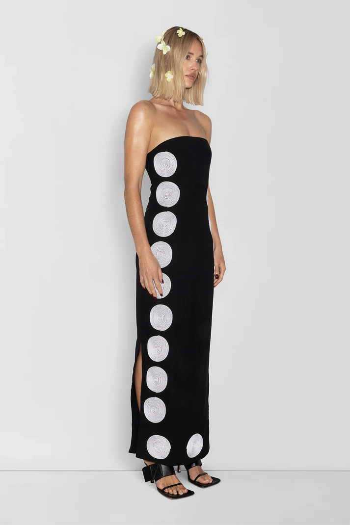 THE WOLF GANG FILIPA EMBROIDERED MAXI DRESS - NOIR photo 6