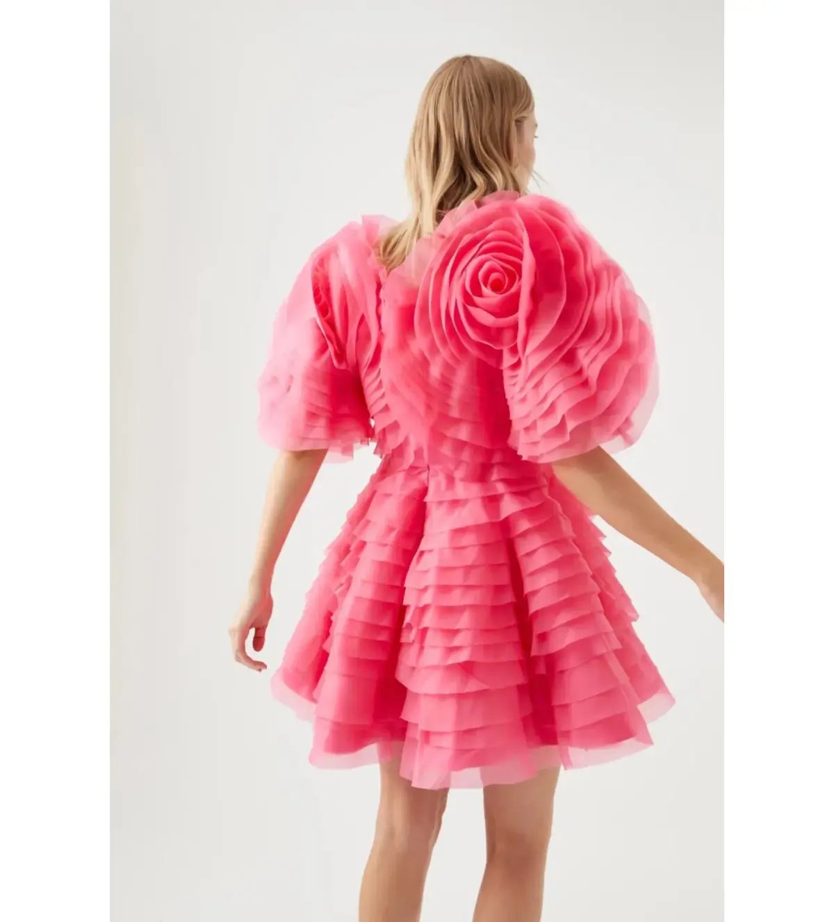 Aje Amour Ruffle Mini Dress Berry Pink Size 8 photo 4