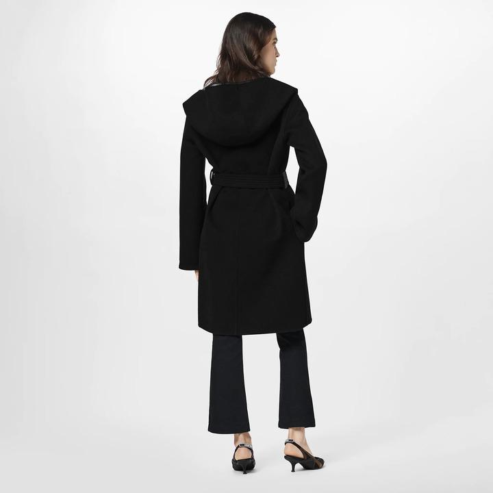 Louis Vuitton Hooded Wrap Coat Black Size AU 8 photo 2