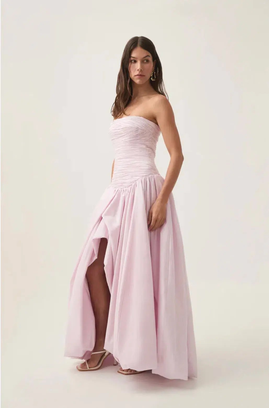 Aje Violette Bubble Hem Maxi Dress pastel pink Size 16 photo 2