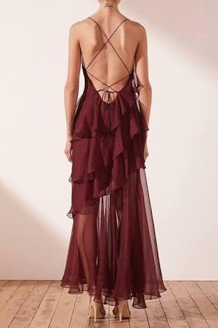 Shona Joy Gabriela Gabriela Cross Back Tiered Maxi Size 8 photo 2