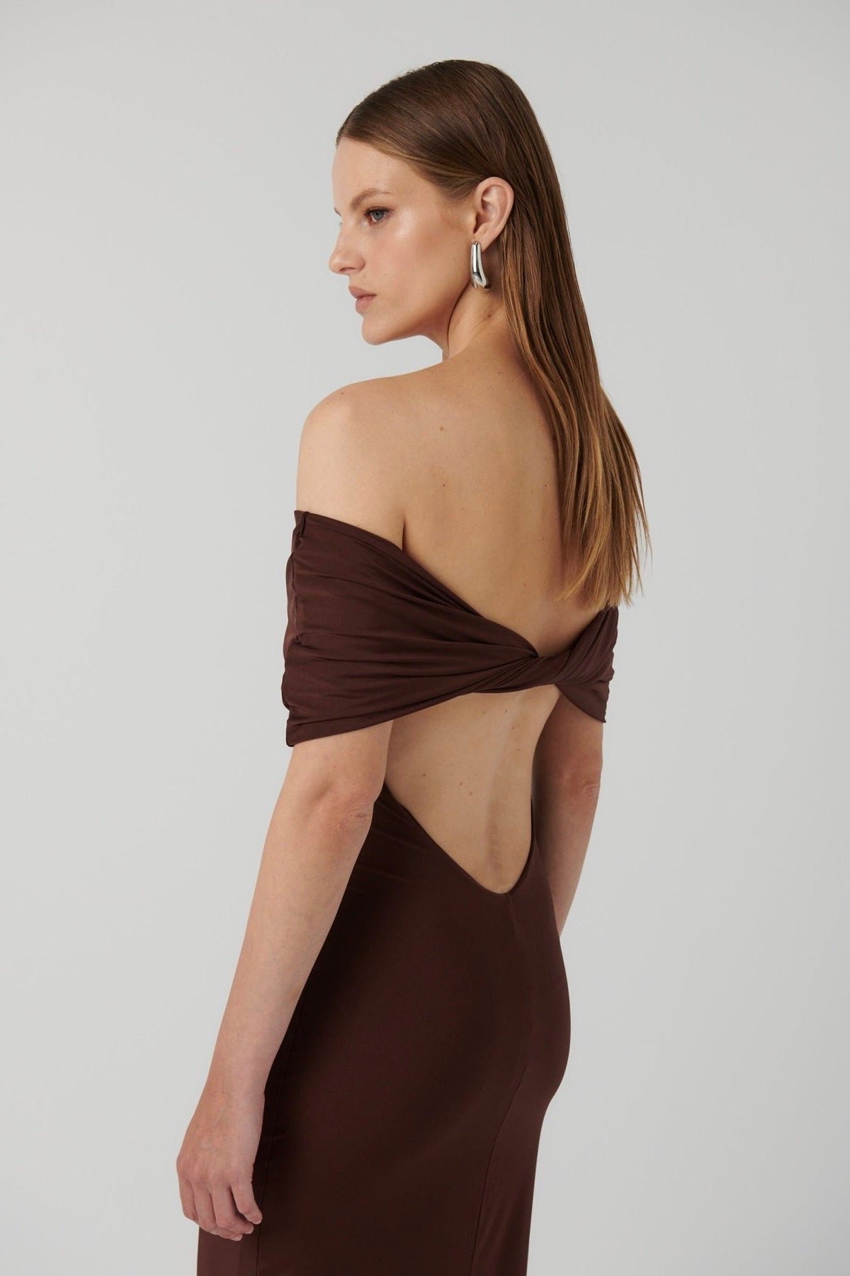 EFFIE KATS VIELA GOWN - COFFEE photo 2