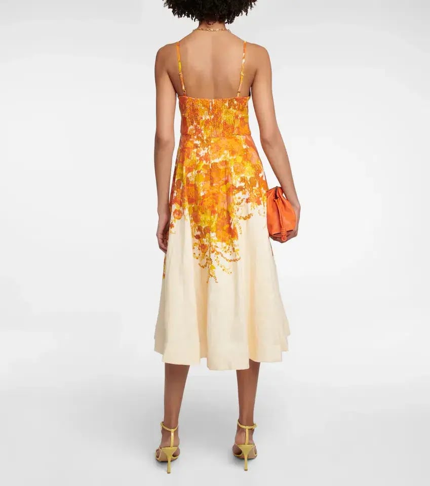 Zimmermann High Tide Picnic Midi Dress Citrus Ikat Size 0 / AU 8 photo 2