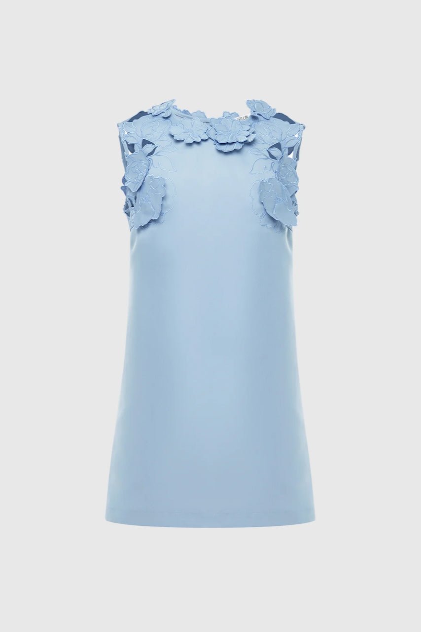 Leo Lin Blair Appliqué Mini Dress - Powder Blue photo 5