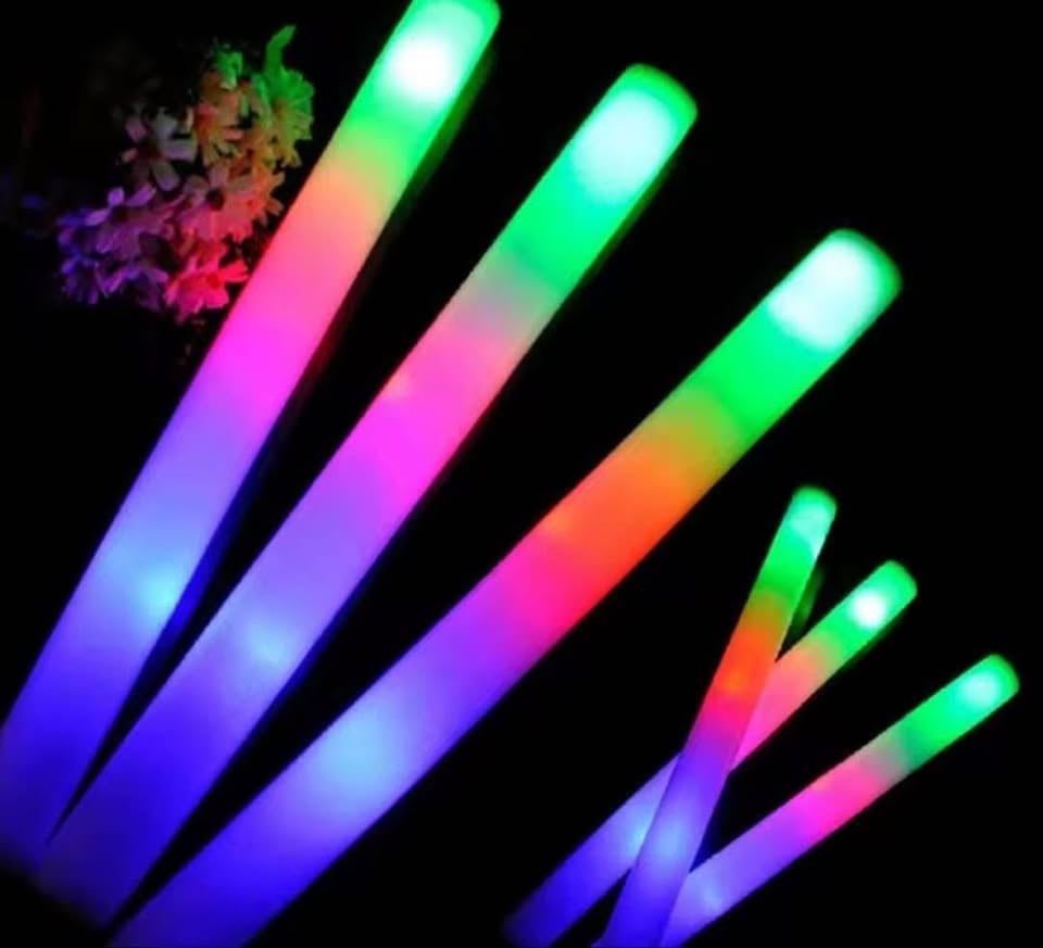 colourful RGB LED glow cheer tube foam sticks dark light for Christmas, birthday, wedding party ❤ photo 2