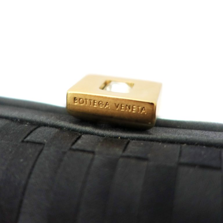 Bottega Veneta Black Satin Clutch photo 2