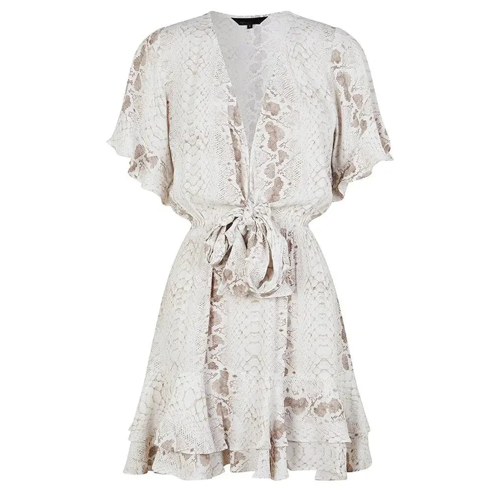 Kivari Zanzibar Tie Up Mini Dress Print Size S photo 3