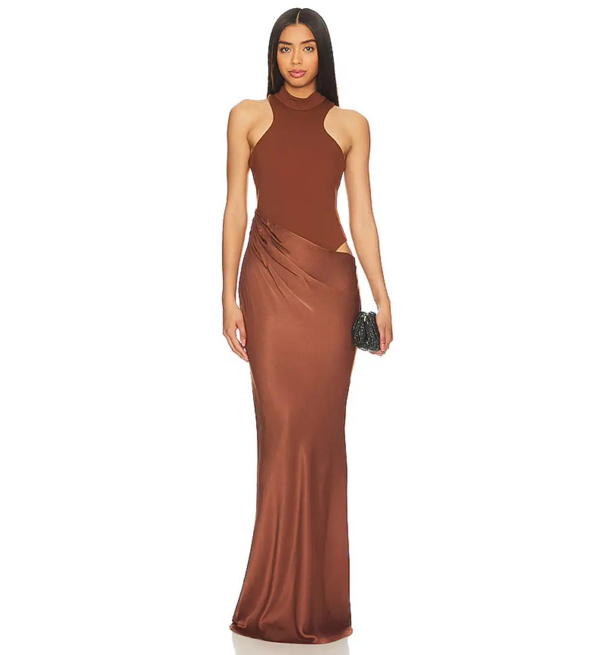 Camila Coelho Estrella Maxi Dress Nutshell Brown Size XS / AU 6 photo 3