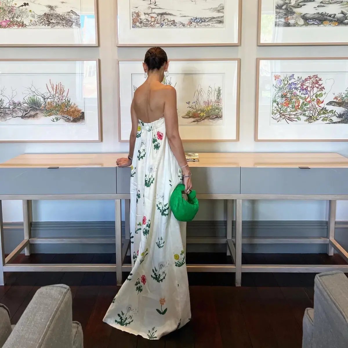 Oroton Poppy Print Gown Cream Floral 8 photo 7