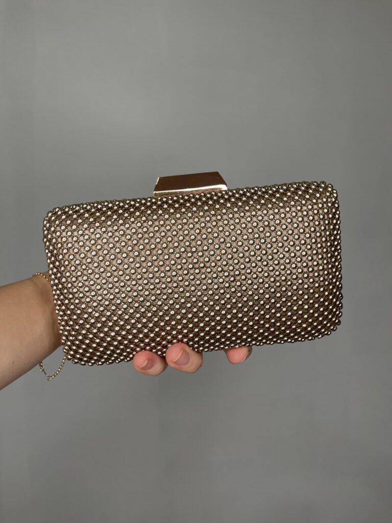 Olga Berg Natasha Mesh Clutch Rose Gold photo 2