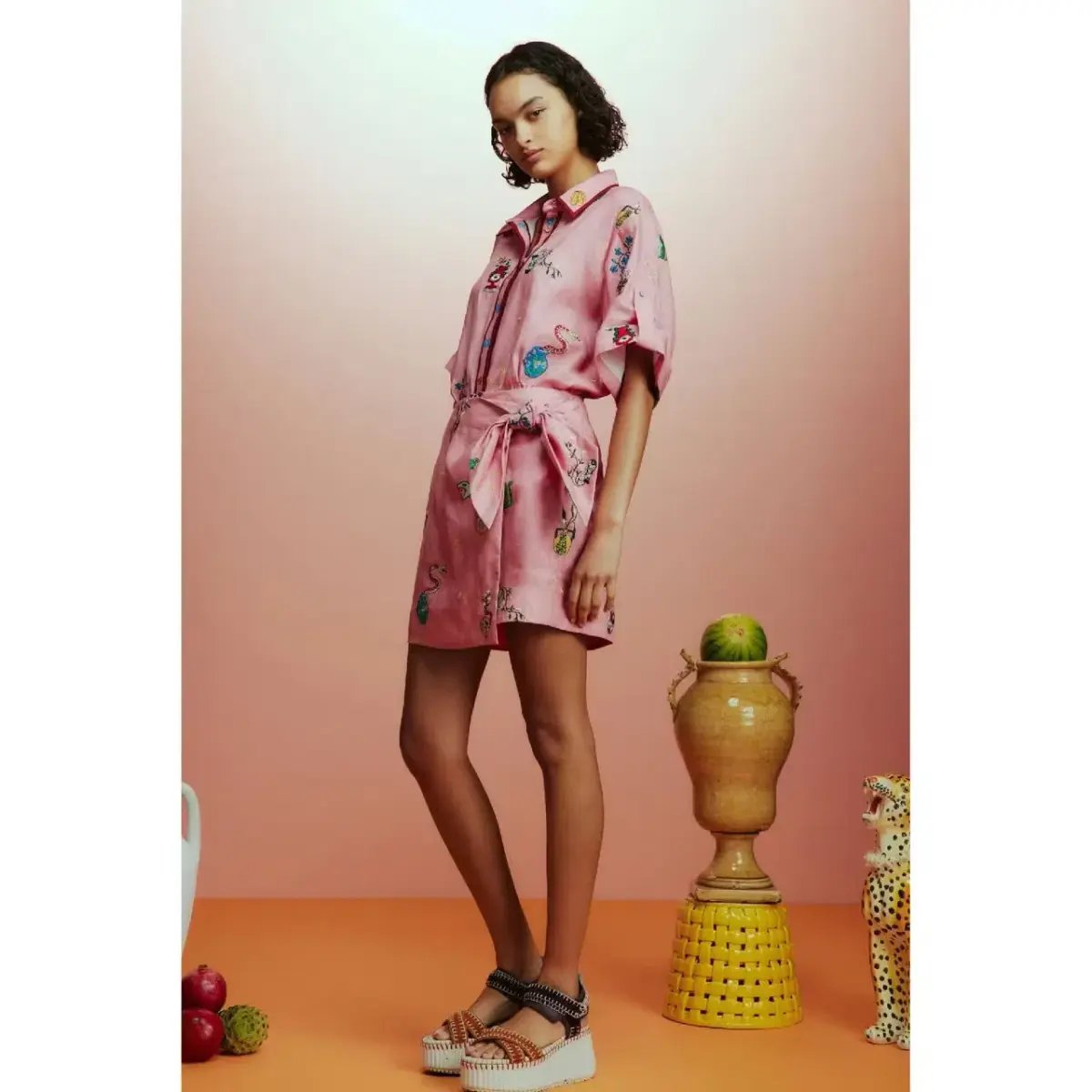 ALEMAIS Timmy Embroidered Shirt & Sarong Skirt Pink Size 10 AU photo 17