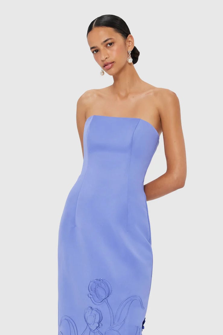 Leo Lin Rayna Appliqué Bustier Maxi Dress - Moonlight photo 3