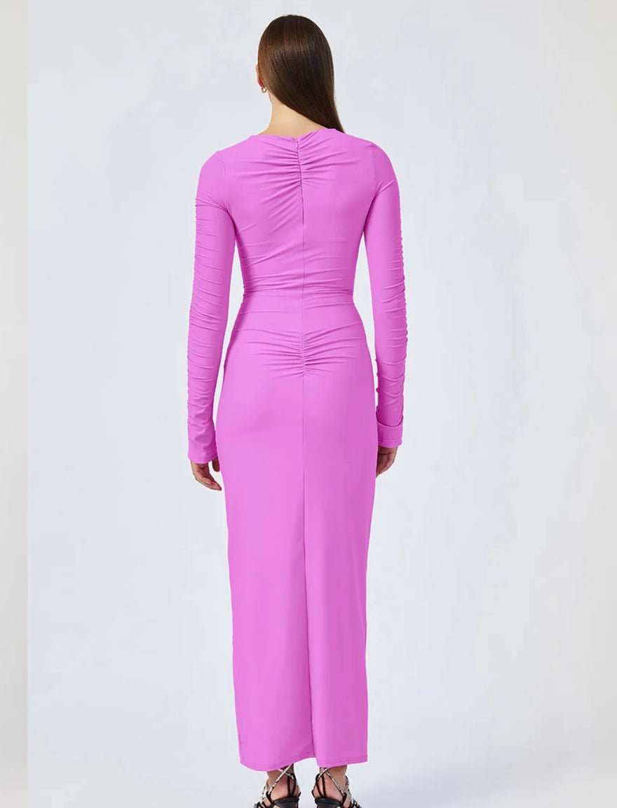 Suboo Ivy Rouched Dress In Fuchsia photo 3