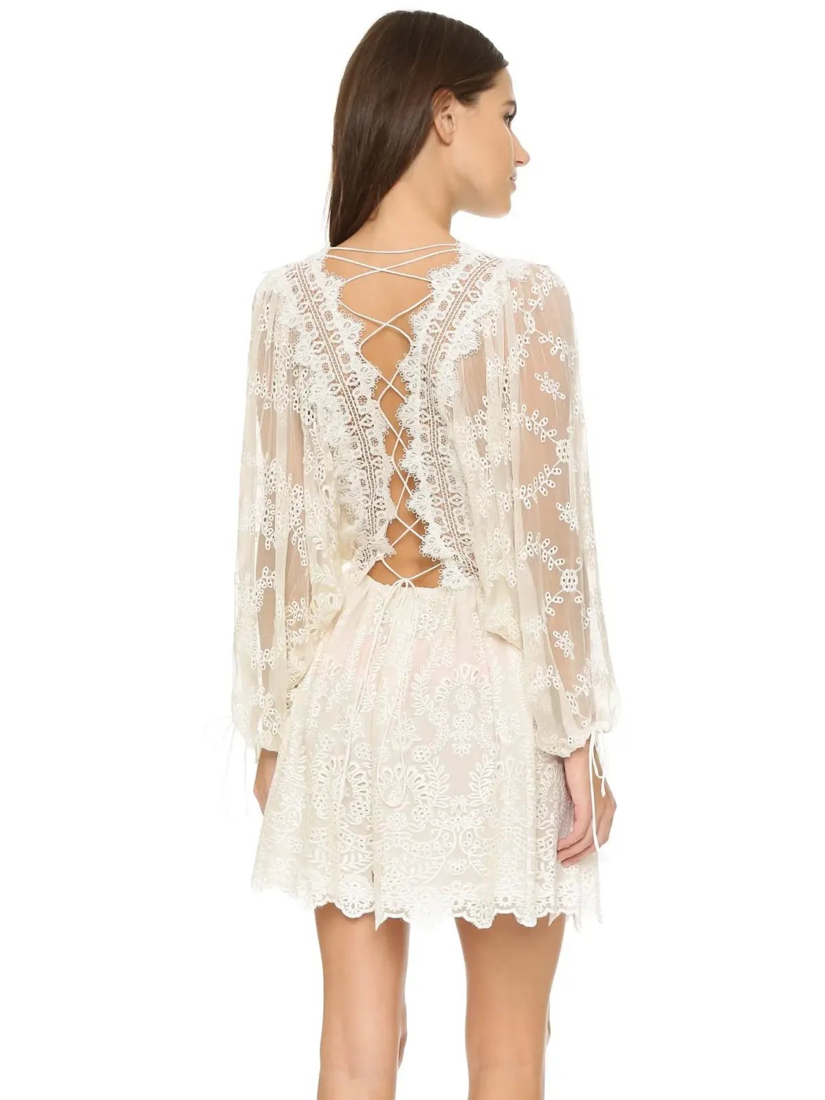 Zimmermann Alchemy Twine Embroidery Mini Dress Ivory Size 1/ AU 10 photo 2