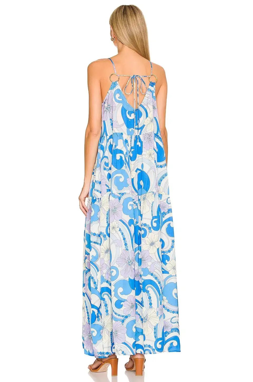 Cin Cin Anemone Dress Blue Floral Size 8 photo 3