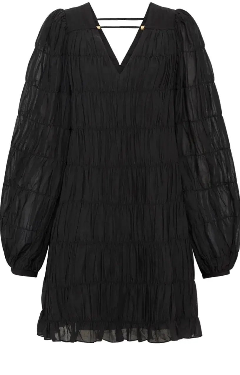 Aje Evelina Ruched Mini Dress Black Size AU 10 photo 4