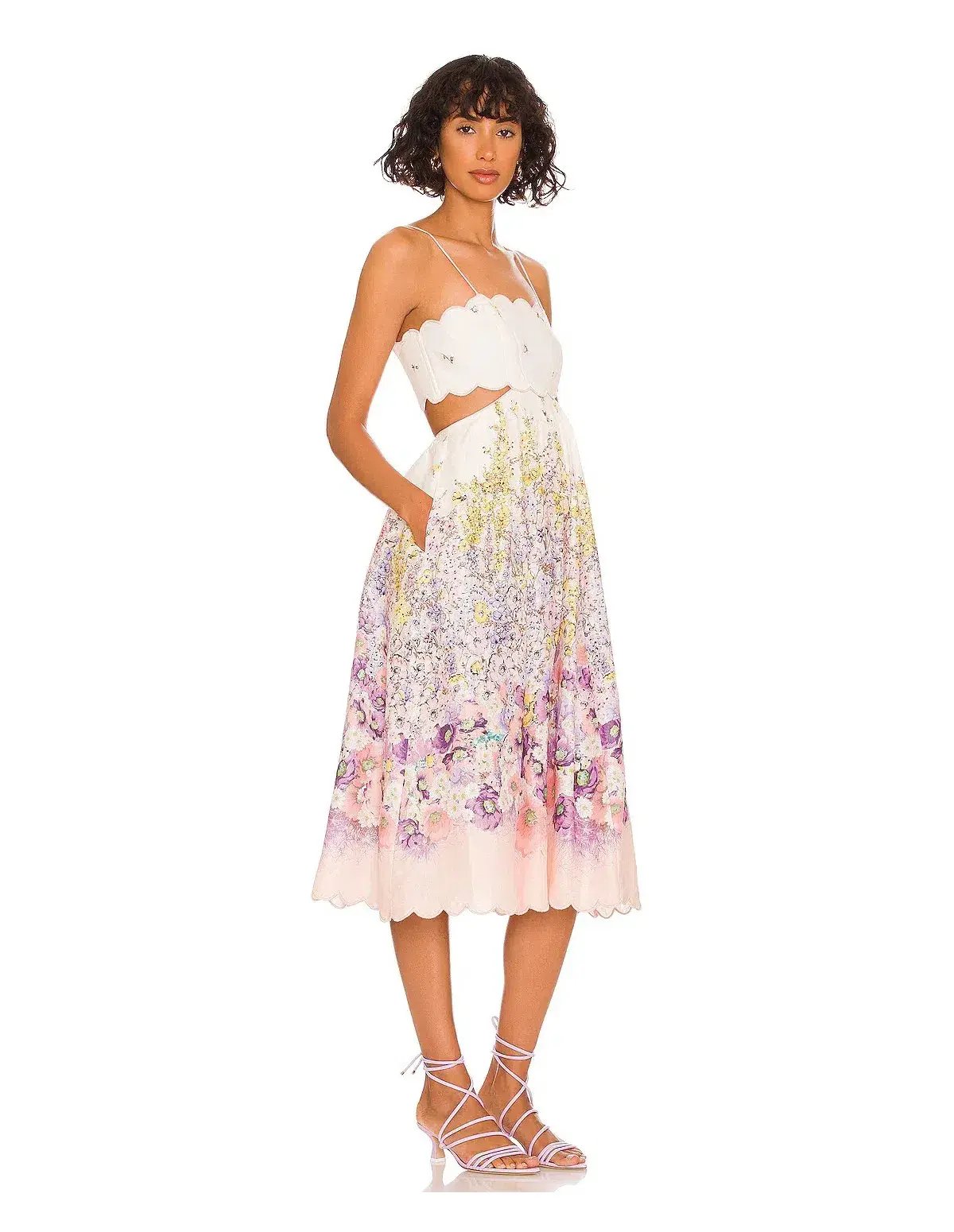 Zimmerman Jude Scallop Midi Dress Print Size 1/Au 10 photo 2