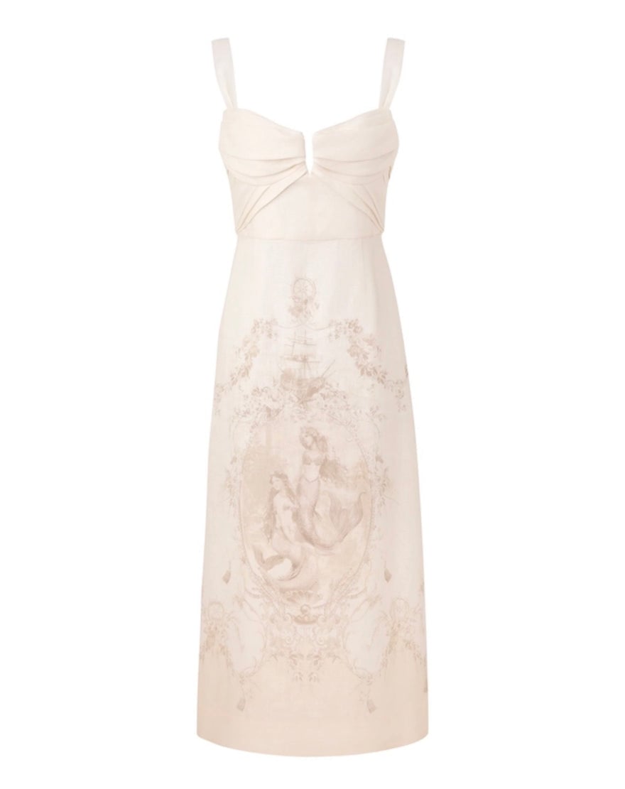 Zimmermann Drape Midi Dress In Mermaid Toile photo 2