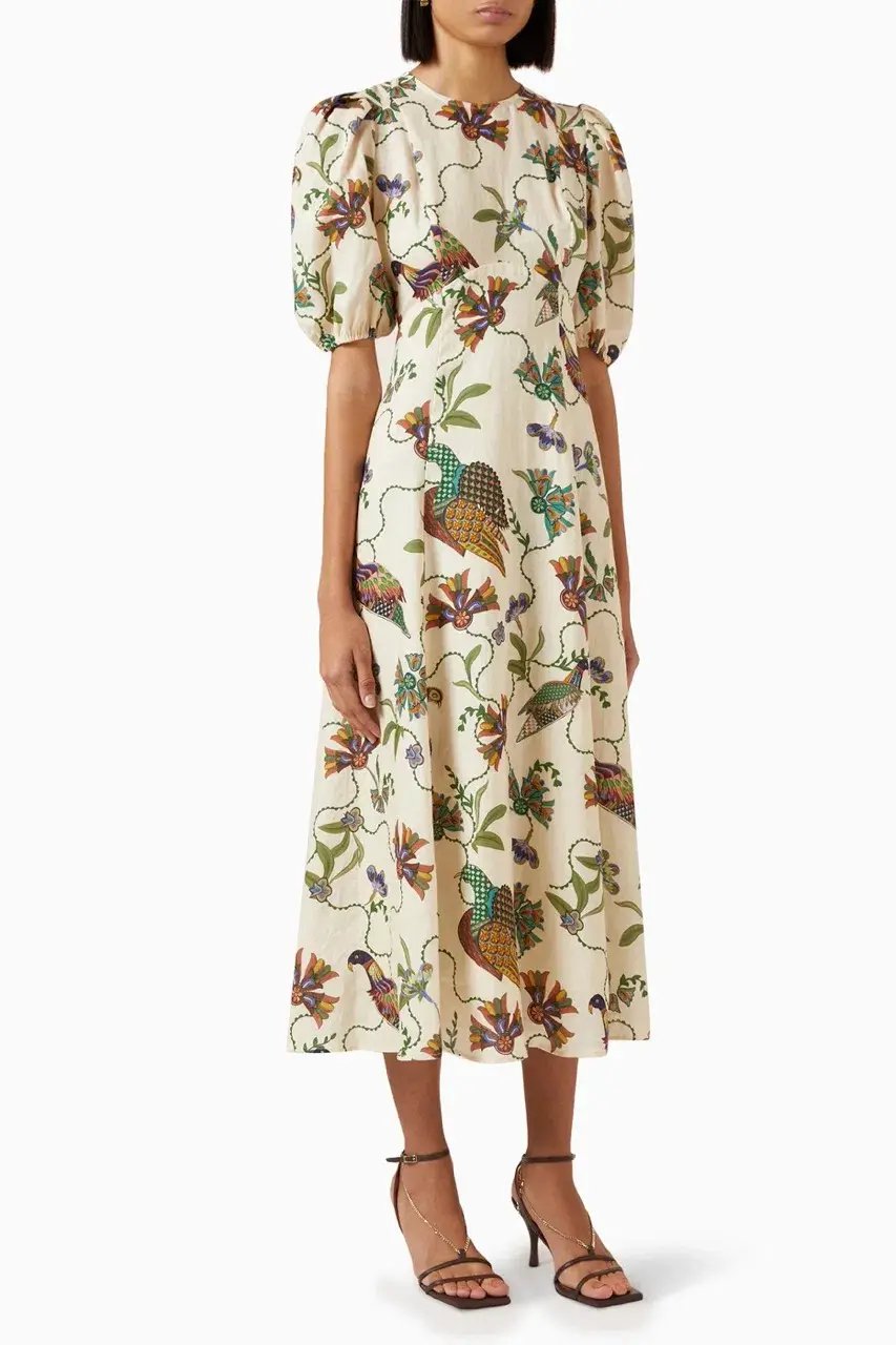 Alemais Birdie Midi Dress Print Size AU 10 photo 6