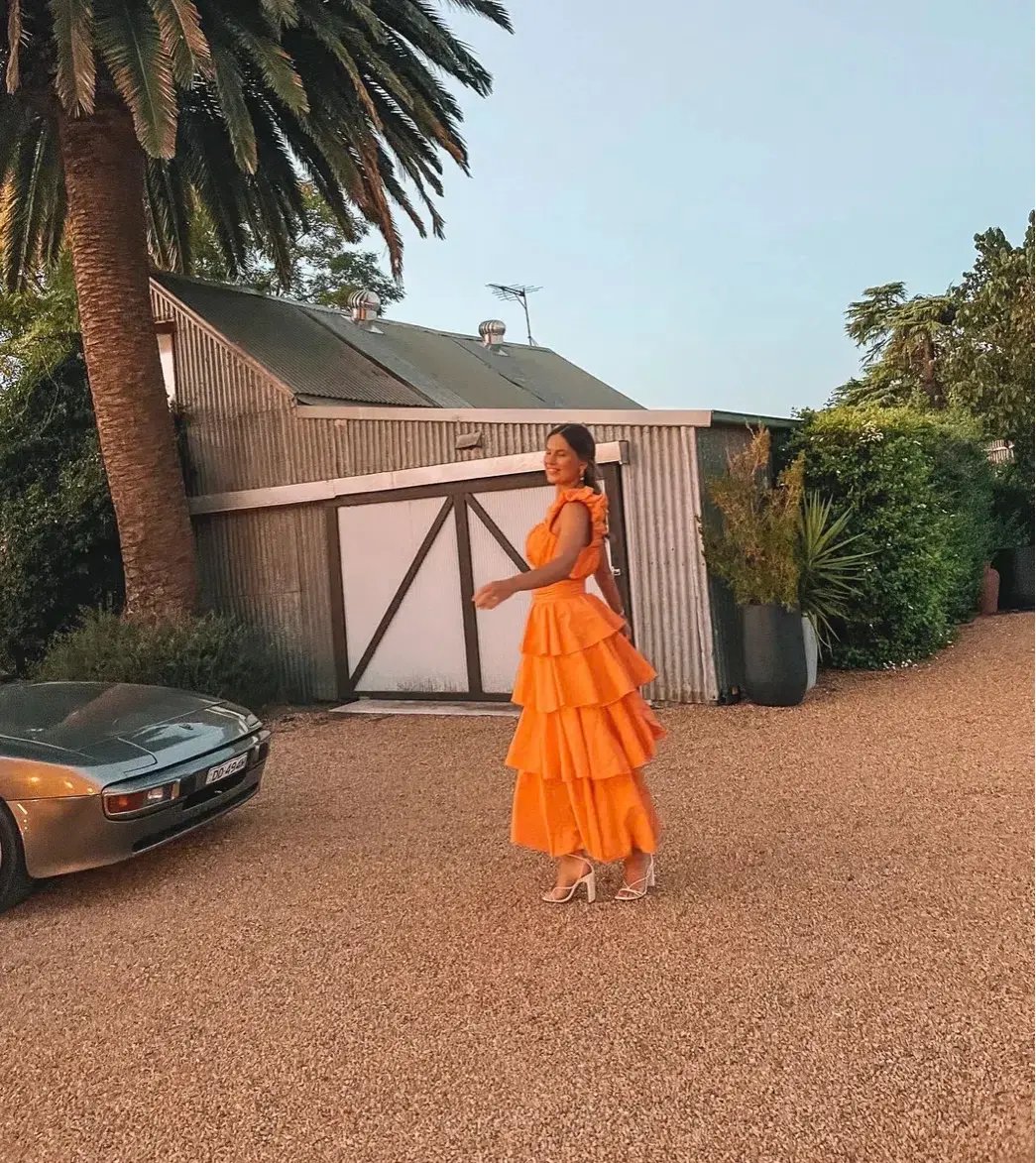 Aje Medina Orange Crop & Skirt Set Mandarin Size 8 photo 4