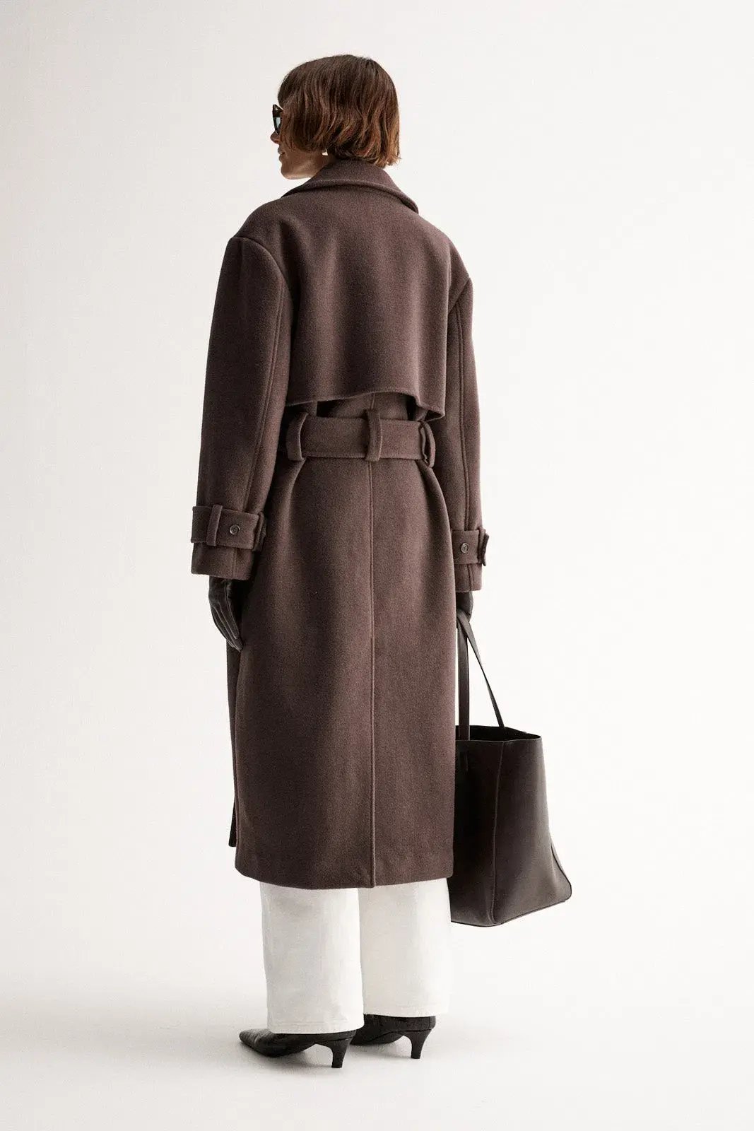 Elka Collective Arna Coat in Chocolate Brown Size 12/L photo 3