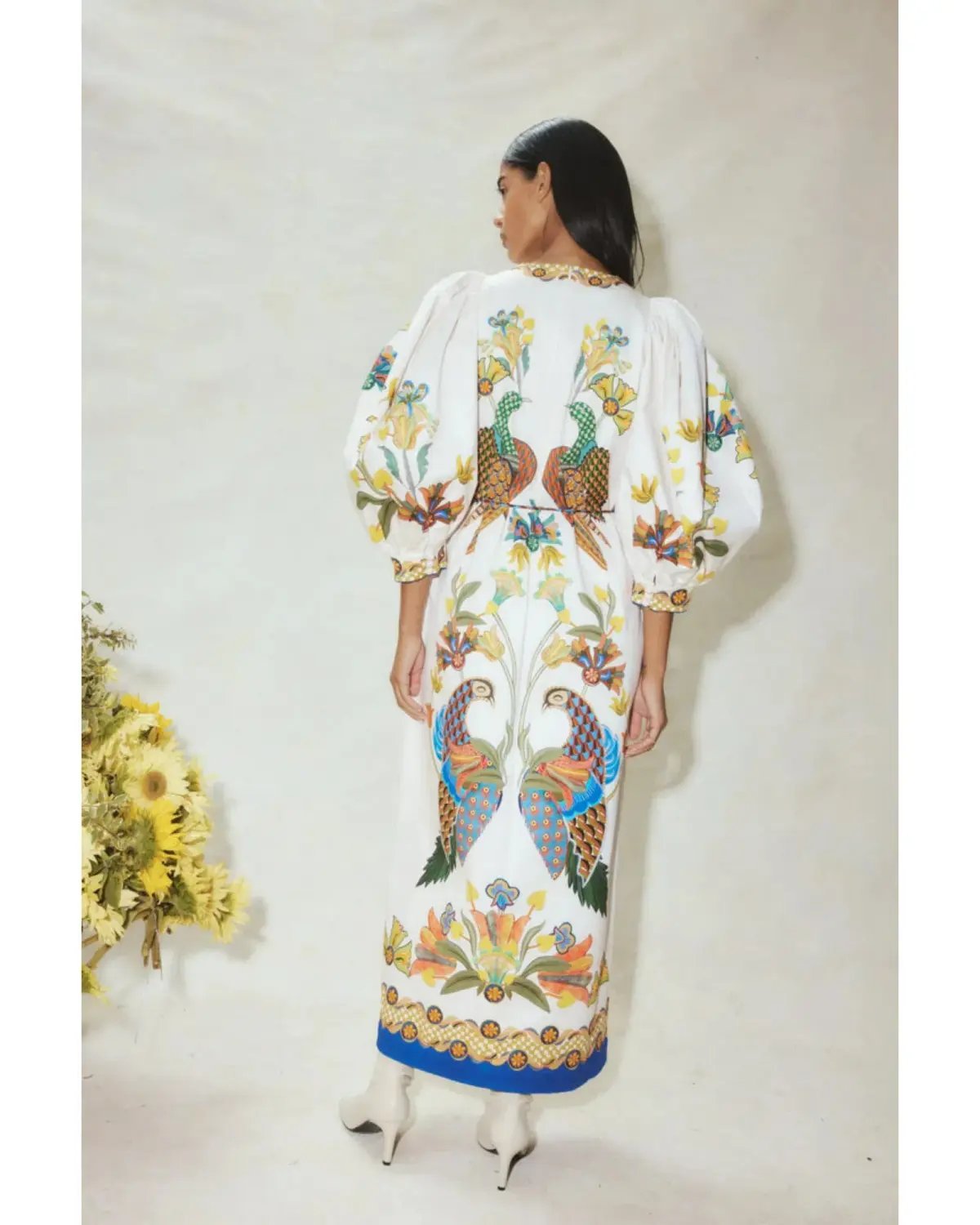 Alemais Effie Puff Sleeve Midi Dress Multi Size AU 16 photo 3