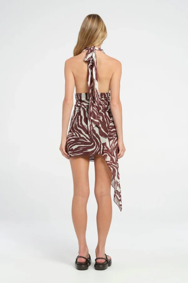 BENNI PENELOPE HALTER MINI DRESS - SAFARI photo 4