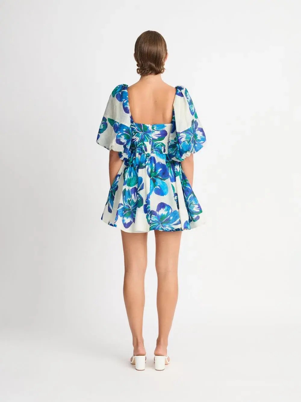 Sheike Hibiscus Mini Dress Floral Blue Size 6 photo 2