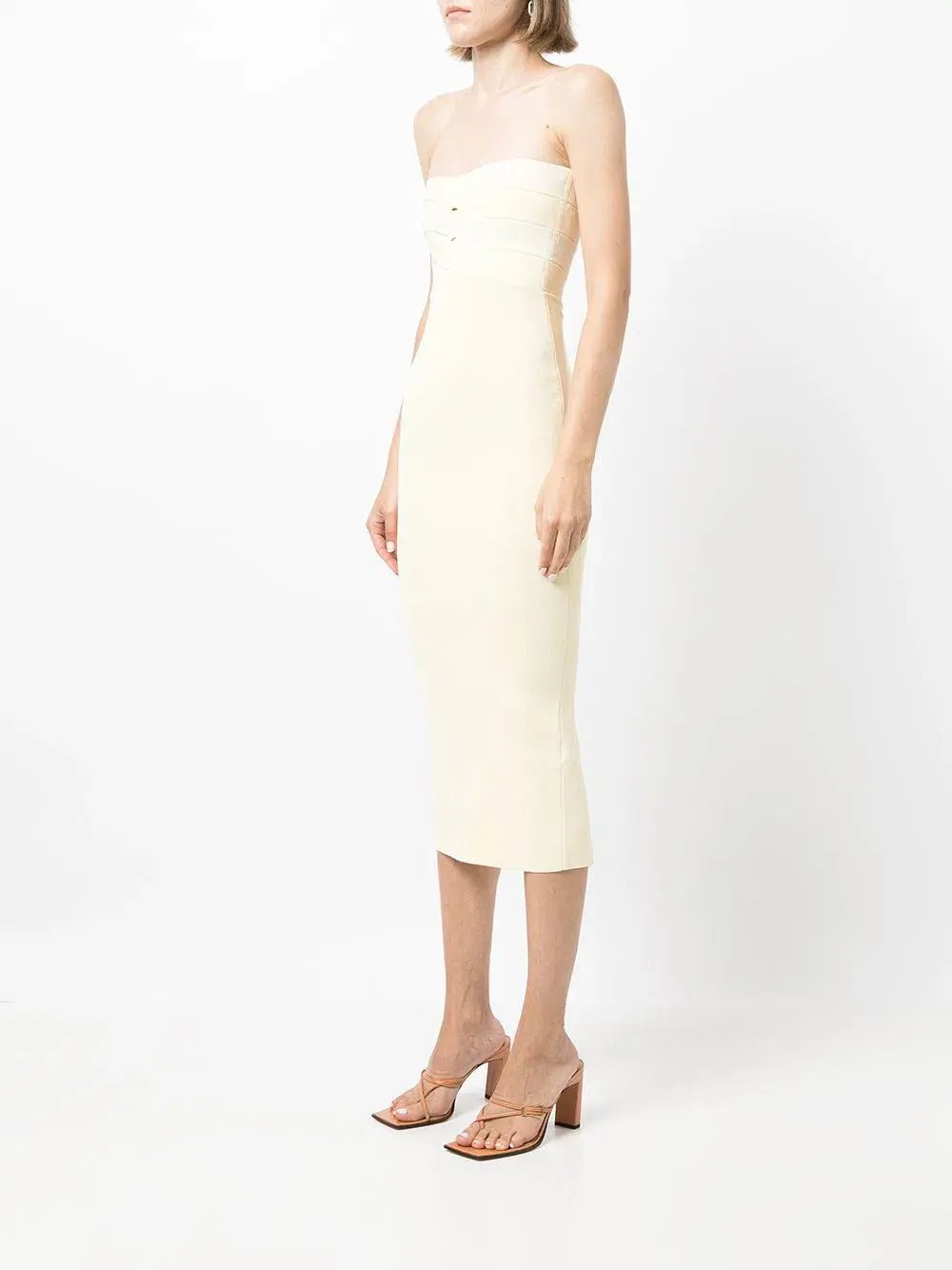 Dion Lee Interlock Bustier Dress Yellow/Cream Size S/ AU 8 photo 3