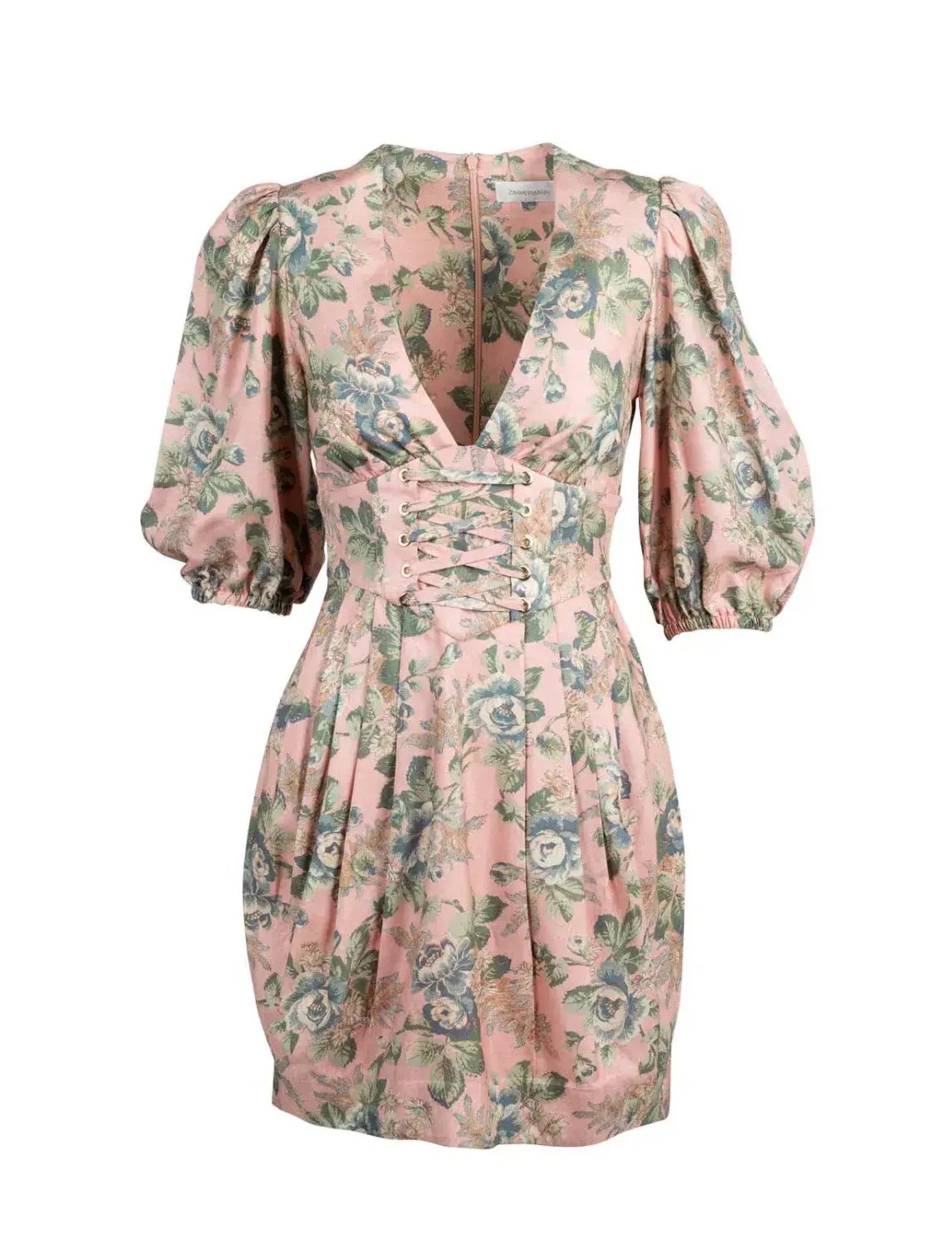 Zimmermann Tempest Lace Up Mini Dress Floral Size 2 / AU 12 photo 4