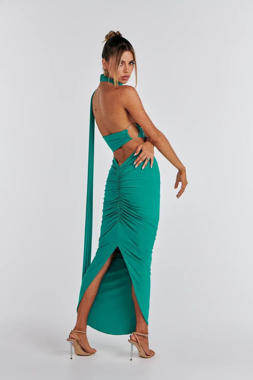 Melani the Label Kia Two Piece Set Jade Green Size 8 photo 4