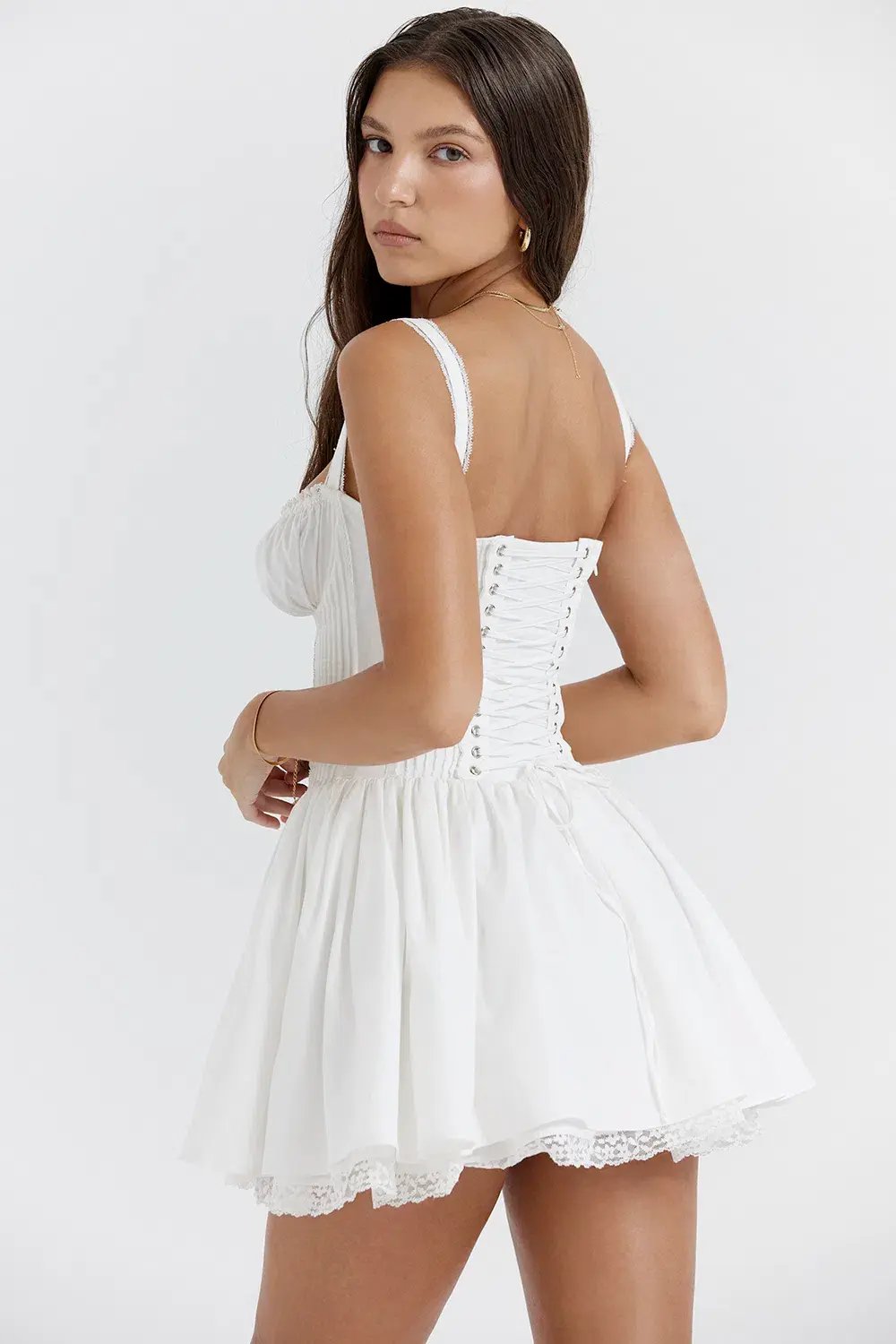 House of CB Pietra Corset Mini Dress White Size 8 photo 3